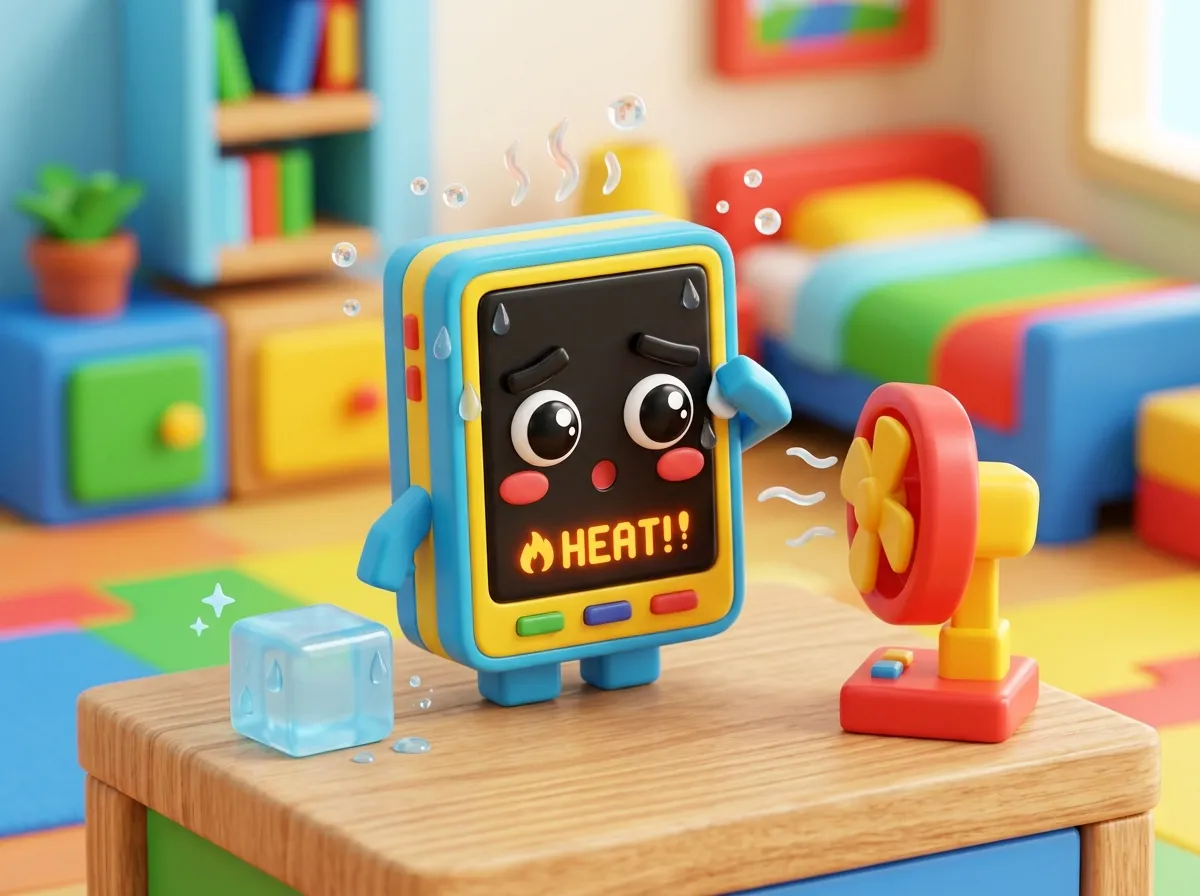 An overheating phone throttles its own chip — heat is a frame-rate problem